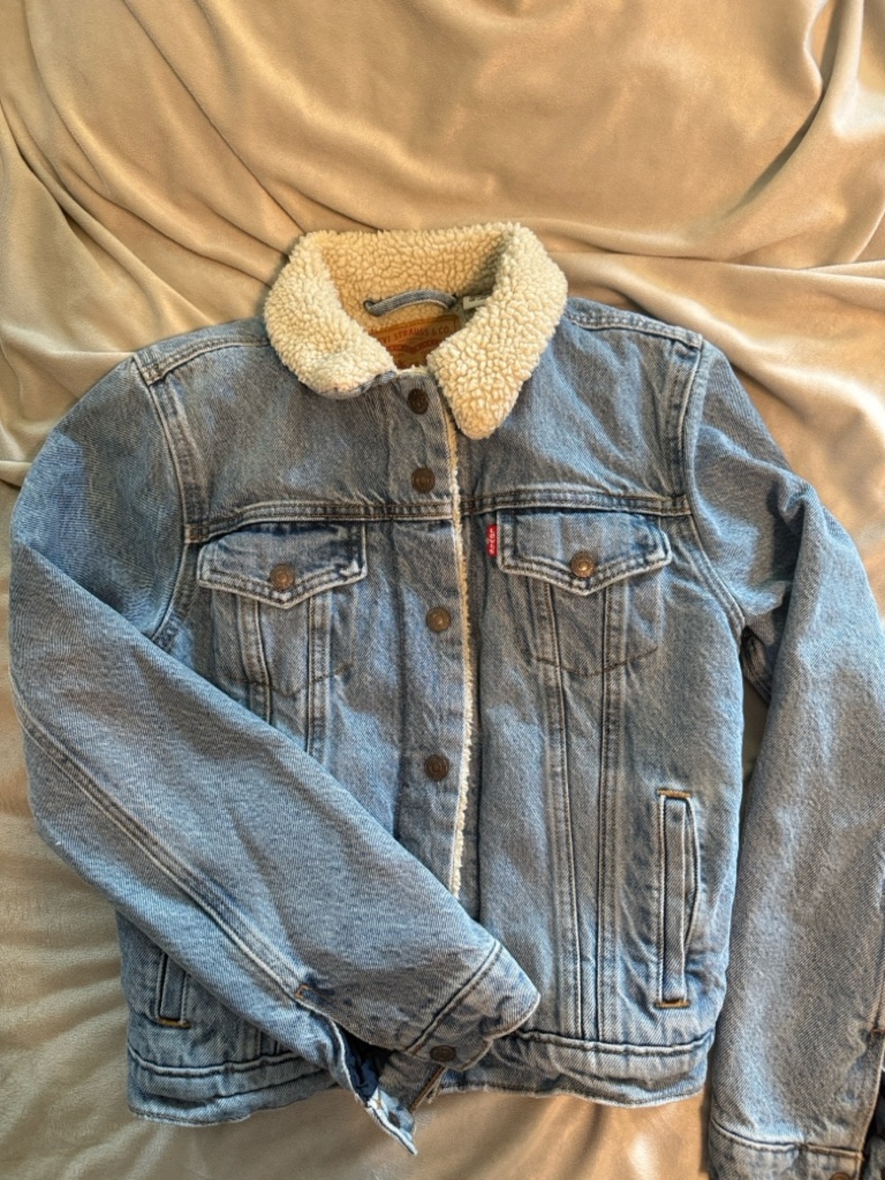 Levi's Light Blue Denim Sherpa-Lined Jean Jacket